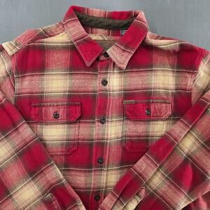 Orvis Classic Collection Mens Heavy Flannel Shirt with Pockets XL Red Plaid